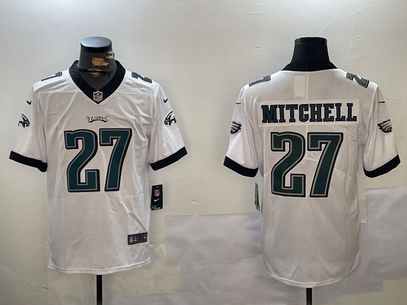 Men Philadelphia Eagles 27 Mitchell White 2024 Nike Vapor Limited NFL Jersey style 2